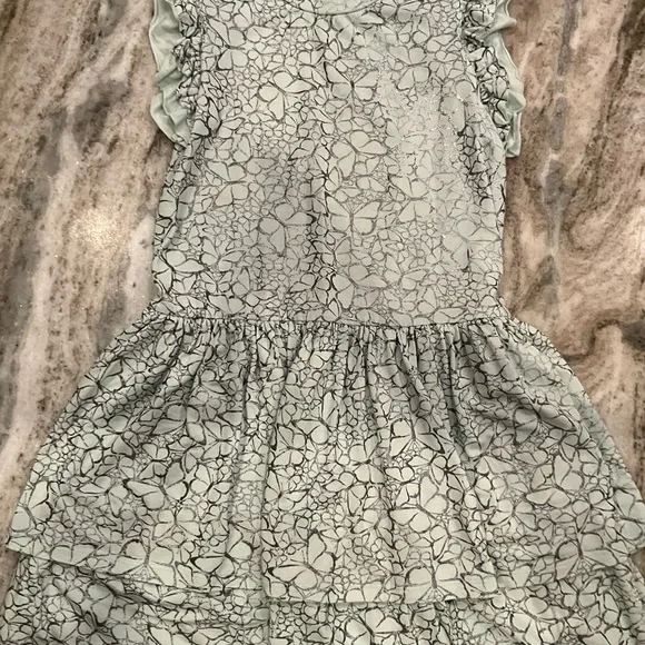 Floral Patterned Kids Dress - Mint Green